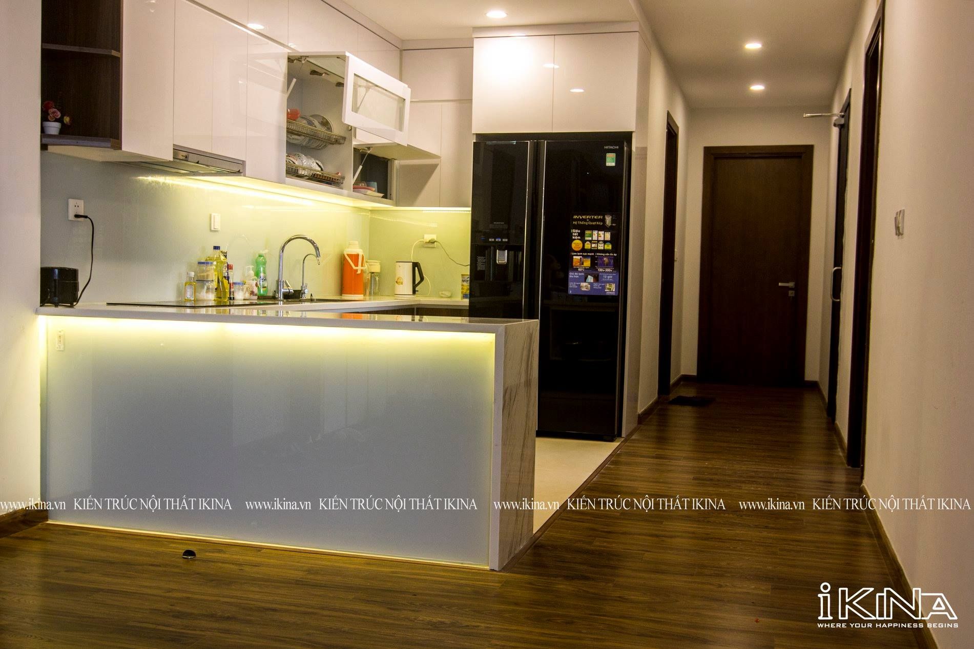 Phòng Khách - Bếp Căn Hộ Chị Hương - Golden Palm Hà Nội Diện Tích 120M2