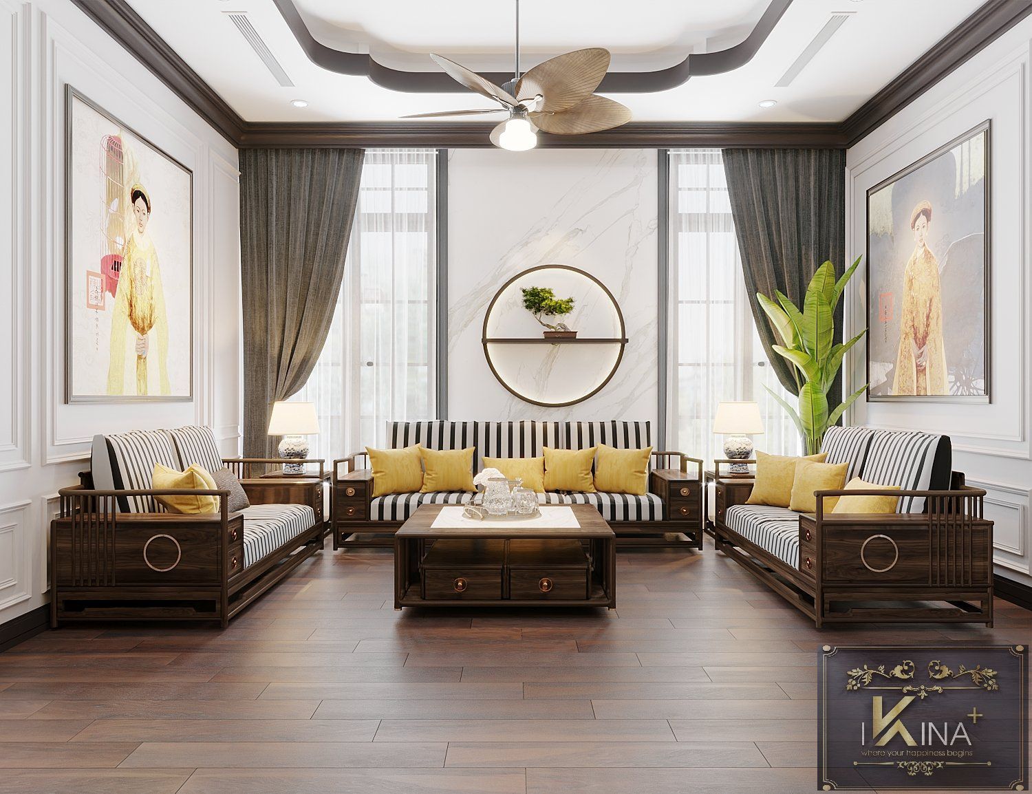 Thiết Kế Căn Hộ Duplex 250m2 - The Manor - Phong Cách Indochine