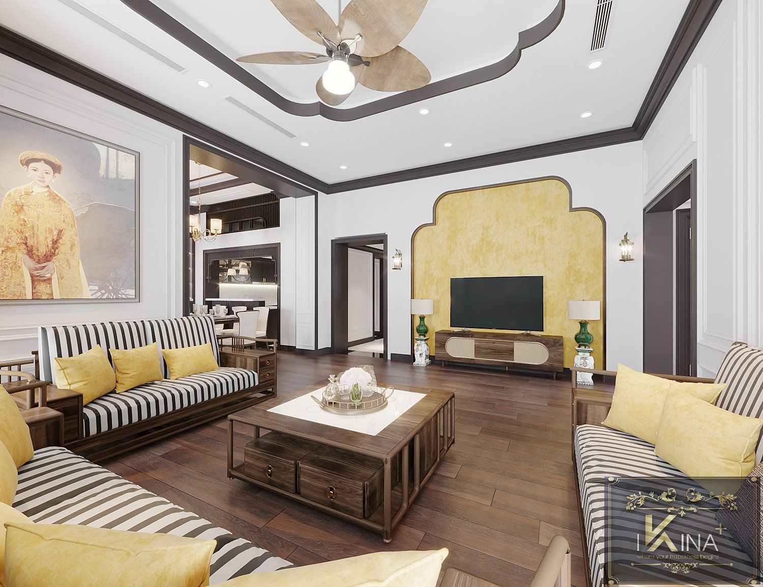 Thiết Kế Căn Hộ Duplex 250m2 - The Manor - Phong Cách Indochine