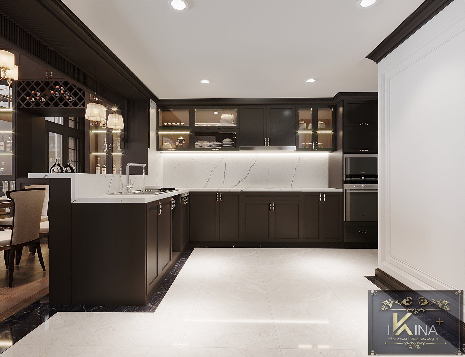 Thiết Kế Căn Hộ Duplex 250m2 - The Manor - Phong Cách Indochine