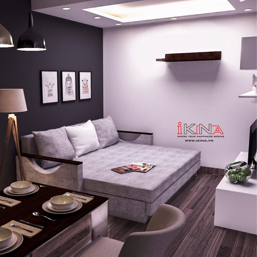  Thiết Kế Căn Hộ Chung Cư HH4A Linh Đàm 45m2 