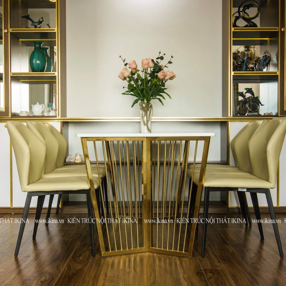 Phòng Khách - Bếp Căn Hộ Chị Hương - Golden Palm Hà Nội Diện Tích 120M2