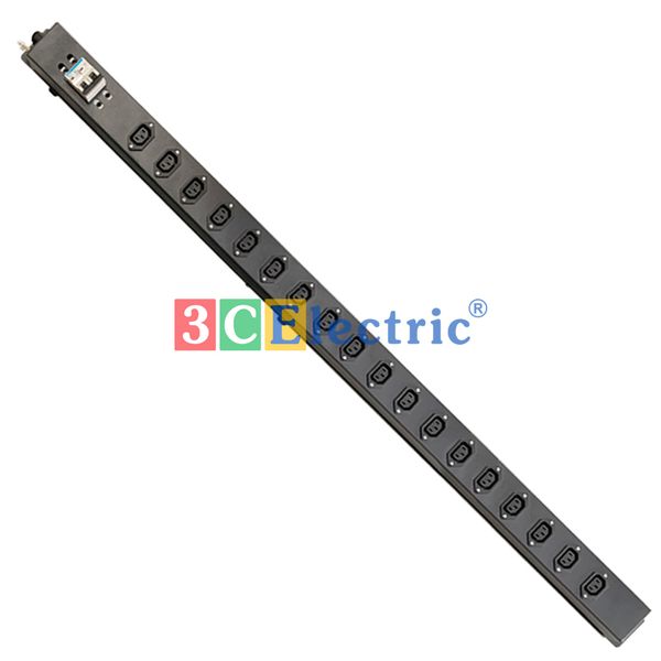 Ổ ĐIỆN LẮP DỌC TỦ RACK 42U, 18 Ổ CẮM CHUẨN C13, CÓ MCB 2P 50A