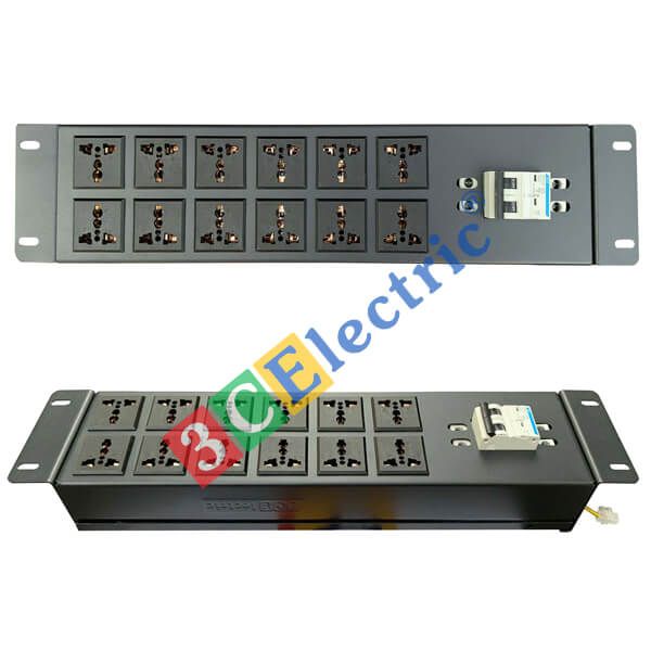 Ổ ĐIỆN TỦ RACK 12 CỔNG 3 CHẤU ĐA DỤNG, CÓ MCB 2P 32A