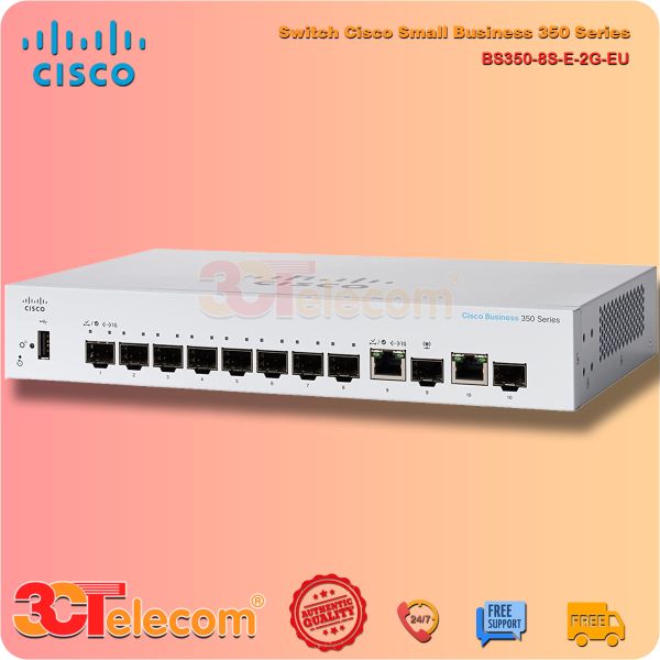 Switch Cisco CBS350-8S-E-2G-EU: 8 Port Gigabit SFP, 2 Gigabit copper/SFP combo ports