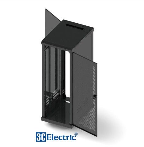 TỦ RACK 32U-D800 – CÁNH CỬA LƯỚI – MÀU ĐEN