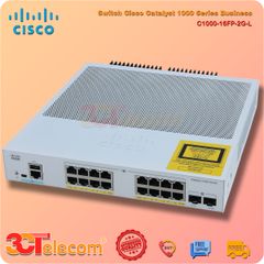 Switch Cisco C1000-16FP-2G-L: 16 x 10/100/1000 Ethernet PoE+ ports and 240W PoE budget, 2x 1G SFP uplinks