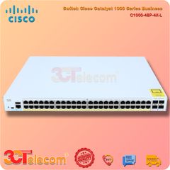 Switch Cisco C1000-48P-4X-L: 48 x 10/100/1000 Ethernet PoE+ ports and 370W PoE budget, 4x 10G SFP+ uplinks