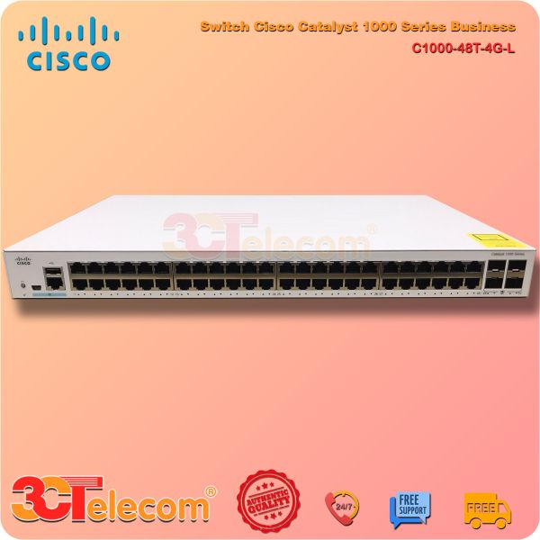 Switch Cisco C1000-48T-4G-L: 48x 10/100/1000 Ethernet ports, 4x 1G SFP uplinks