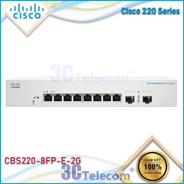 Switch Cisco Business CBS220-8FP-E-2G Smart Switch 130W