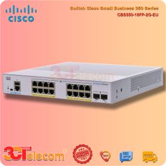 Switch Cisco CBS350-16FP-2G-EU: 16 Port 10/100/1000 PoE+ ports with 240W power budge, 2 Gigabit SFP