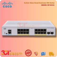 Switch Cisco CBS350-16P-2G-EU: 16-10/100/1000 PoE+ ports with 120W power budget,  2 Gigabit SFP