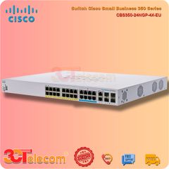 Switch Cisco CBS350-24NGP-4X-EU: 16 x 10/100/1000 PoE+ ports, 8 x 100M/1G/2.5G/5G PoE+ ports (8 support 60W PoE), 4 x 10G ports (2 x 10G copper/SFP+ combo + 2 x SFP+),  375W PoE