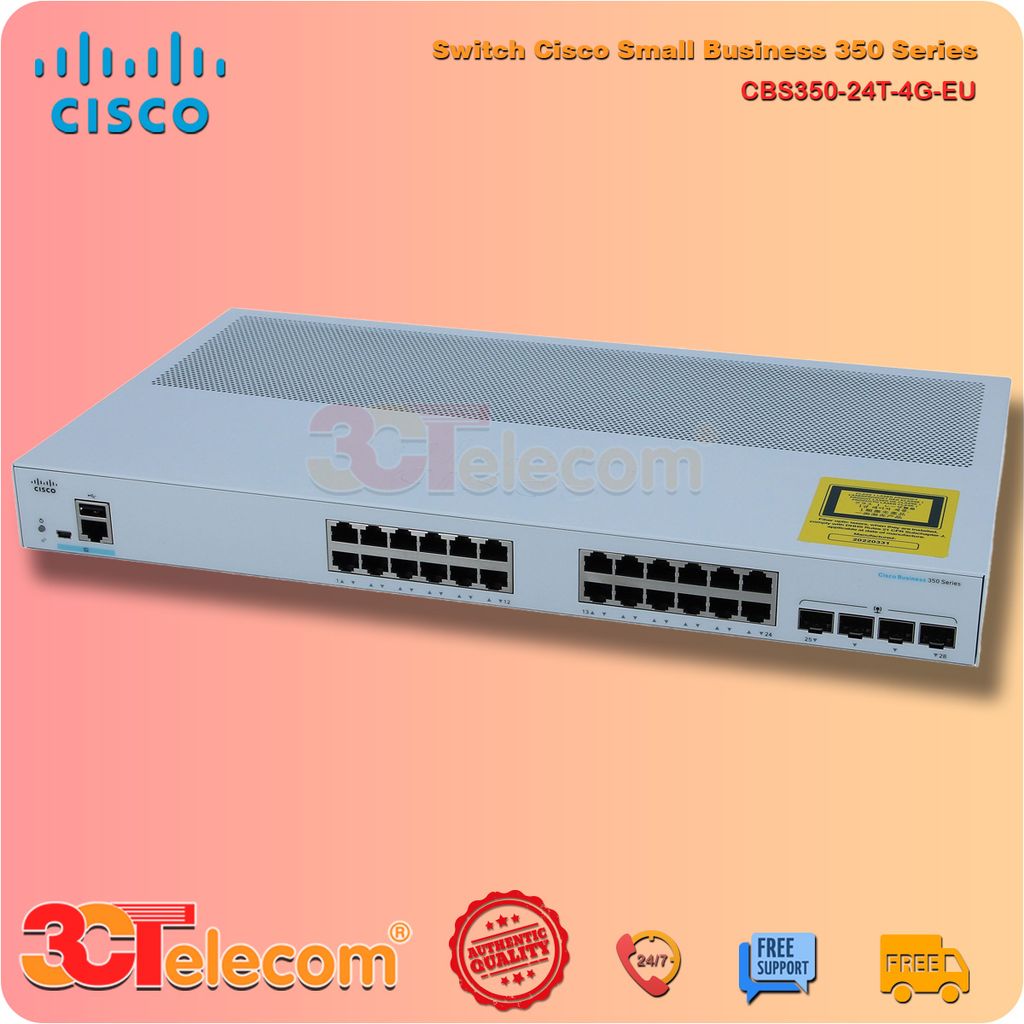 Switch Cisco CBS350-24T-4G-EU: 24 Port 10/100/1000 ports, 4 Gigabit SFP