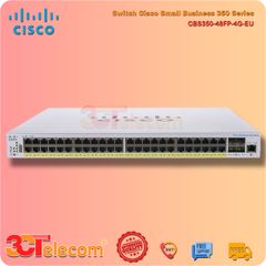 Switch Cisco CBS350-48FP-4G-EU: 48-10/100/1000 PoE+ ports with 740W power budget, 4 Gigabit SFP