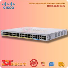 Switch Cisco CBS350-48NGP-4X-EU: 40 x 10/100/1000 PoE+ ports, 8 x 100M/1G/2.5G/5G PoE+ ports (8 support 60W PoE), 4 x 10G ports (2 x 10G copper/SFP+ combo + 2 x SFP+), 740W PoE