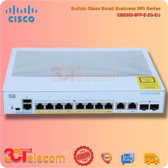 Switch Cisco CBS350-8FP-E-2G-EU:  8-10/100/1000 PoE+ ports with 120W power budget,  2 Gigabit copper/SFP combo ports, Rack-mountable