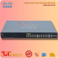 Switch Cisco SF350-24P-K9-EU : 24-Port 10/100 PoE, 2 Gigabit copper/SFP combo + 2 SFP ports, 185W PoE