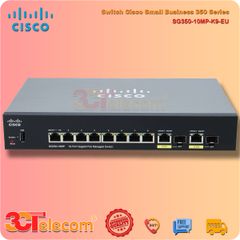 Switch Cisco SG350-10MP-K9-EU: 8P-10/100/1000 PoE+ ports, 2 Gigabit copper/SFP combo, 124W PoE power budget