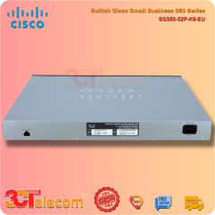 Switch Cisco SG350-52P-K9-EU:  48-10/100/1000 PoE+ ports (8 support 60W PoE),  2 Gigabit copper/SFP combo + 2 SFP ports, 375W PoE power budget