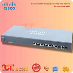 Switch Cisco SG355-10P-K9-EU: 8P-10/100/1000 PoE+ ports, 2 Gigabit copper/SFP combo,  62W PoE power budget