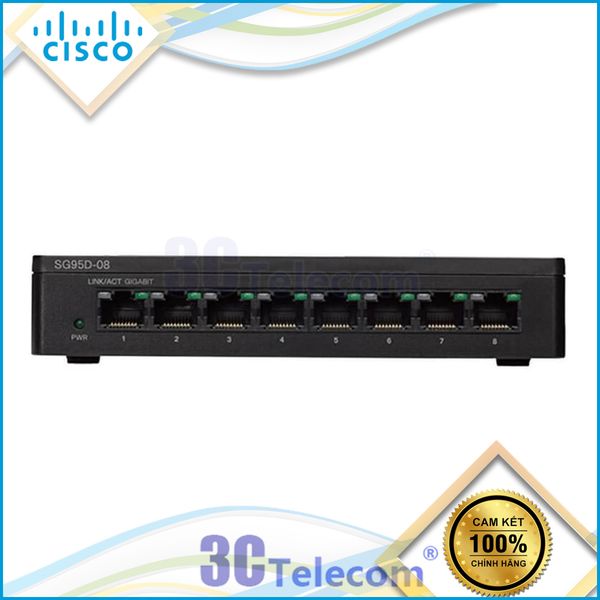 SG95D-08: switch cisco 08 port 10/100/1000 Mbps Desktop Switch