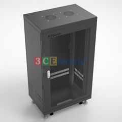 TỦ RACK 20U D400 MÀU ĐEN – CÁNH CỬA LƯỚI