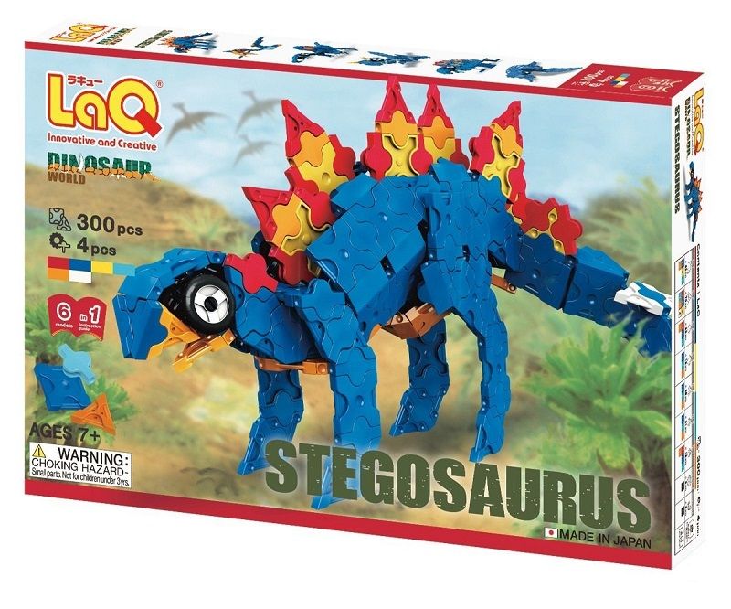 Bộ xếp hình sáng tạo LaQ Dinosaur World STEGOSAURUS - Chủ đề Thế giới Khủng long (Khủng long Phiến sừng) 300 mảnh ghép