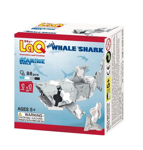 Bộ xếp hình sáng tạo tí hon LaQ Marine World MINI WHALE SHARK - Chủ đề Thế giới Đại dương (Cá mập voi) 88 mảnh ghép