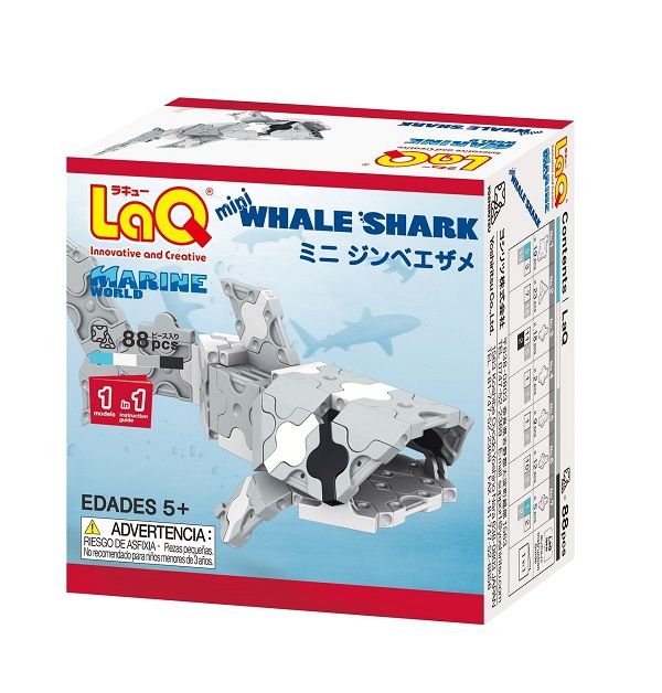 Bộ xếp hình sáng tạo tí hon LaQ Marine World MINI WHALE SHARK - Chủ đề Thế giới Đại dương (Cá mập voi) 88 mảnh ghép