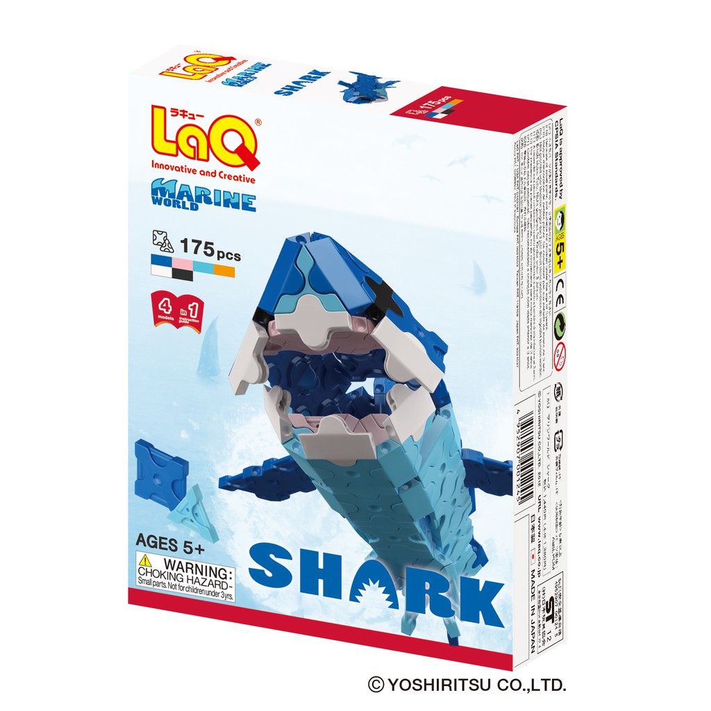  Bộ xếp hình sáng tạo LaQ Marine World SHARK - Chủ đề Thế giới Đại dương (Cá mập) 175 mảnh 