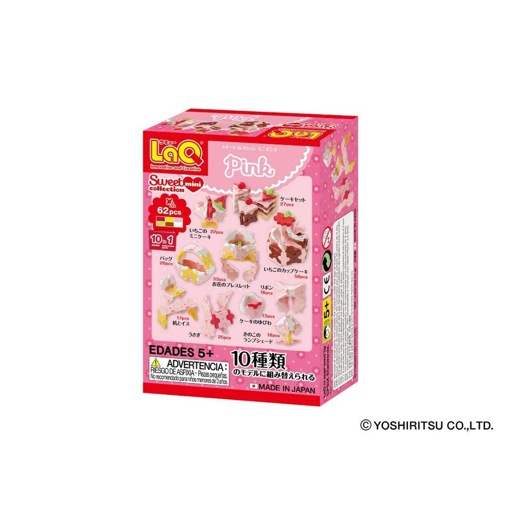  Bộ xếp hình sáng tạo tí hon LaQ Sweet Collection MINI PINK - Chủ đề Ngọt ngào bé gái (Màu hồng) 62 mảnh ghép 