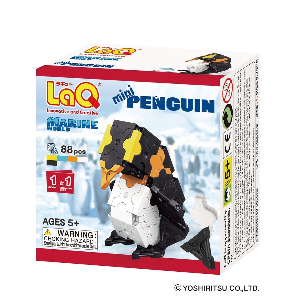  Bộ xếp hình sáng tạo tí hon LaQ Marine World MINI PENGUIN - Chủ đề Thế giới Đại dương (Chim cánh cụt) 88 mảnh ghép 