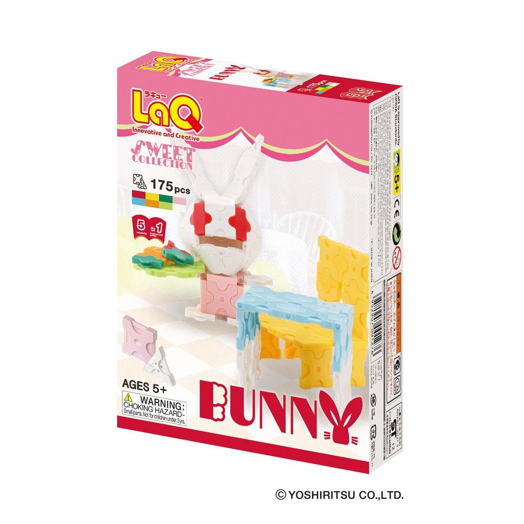  Bộ xếp hình sáng tạo LaQ Sweet Collection BUNNY - Chủ đề Ngọt ngào bé gái (Chú thỏ Bunny) 175 mảnh ghép 