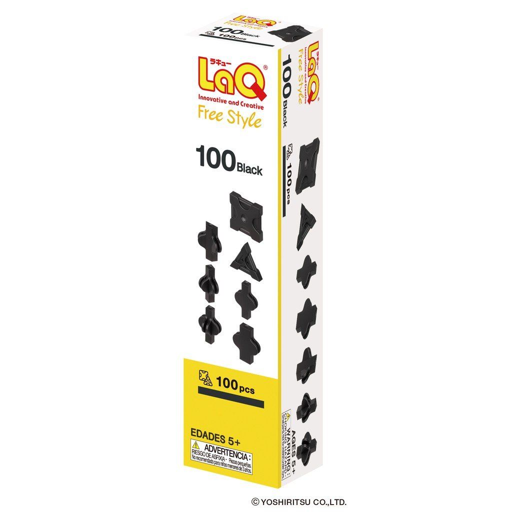  Bộ xếp hình sáng tạo LaQ Free Style 100 BLACK - Chủ đề Tự do sáng tạo (Màu ĐEN) 100 mảnh ghép, đủ 7 loại mảnh ghép 