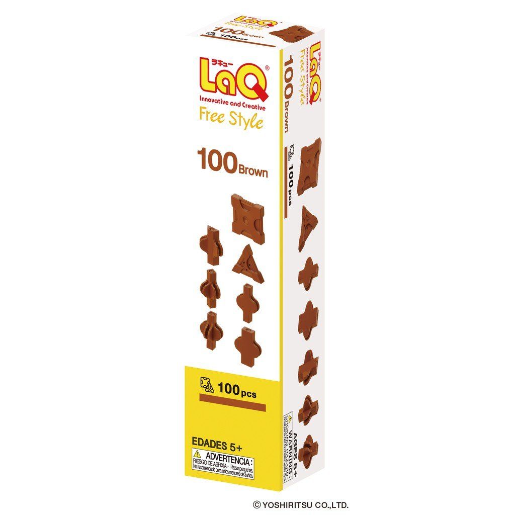  Bộ xếp hình sáng tạo LaQ Free Style 100 BROWN - Chủ đề Tự do sáng tạo (Màu NÂU) 100 mảnh ghép, đủ 7 loại mảnh ghép 