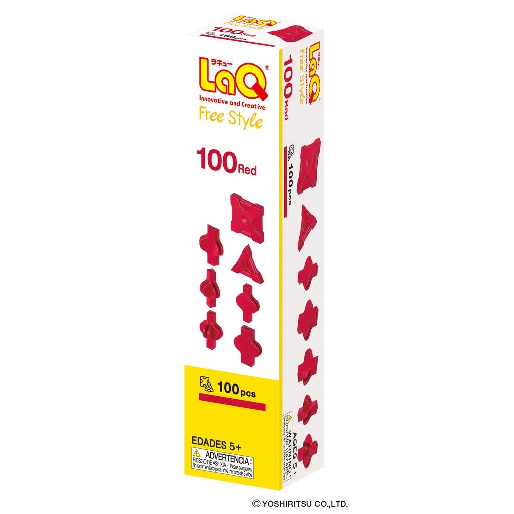 Bộ xếp hình sáng tạo LaQ Free Style 100 RED - Chủ đề Tự do sáng tạo (Màu ĐỎ) 100 mảnh ghép, đủ 7 loại mảnh ghép