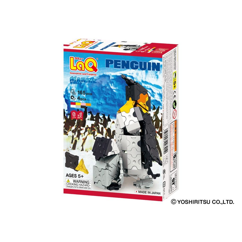  Bộ xếp hình sáng tạo LaQ Marine World PENGUIN - Chủ đề Thế giới Đại dương (Chim cánh cụt) 165 mảnh ghép và 4 ct Hamacron 