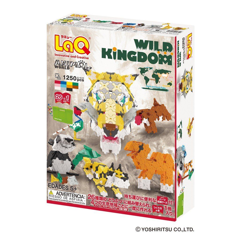  Bộ xếp hình sáng tạo LaQ Animal World WILD KINGDOM - Chủ đề Thế giới Động vật (Vương quốc hoang dã) 1240 mảnh ghép 