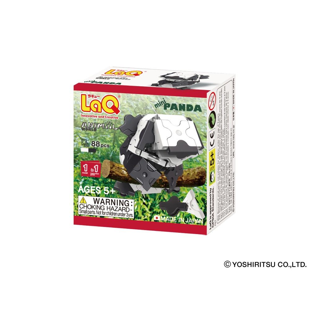Bộ xếp hình sáng tạo tí hon LaQ Animal World MINI PANDA - Chủ đề Thế giới Động vật (Gấu trúc) 88 mảnh ghép