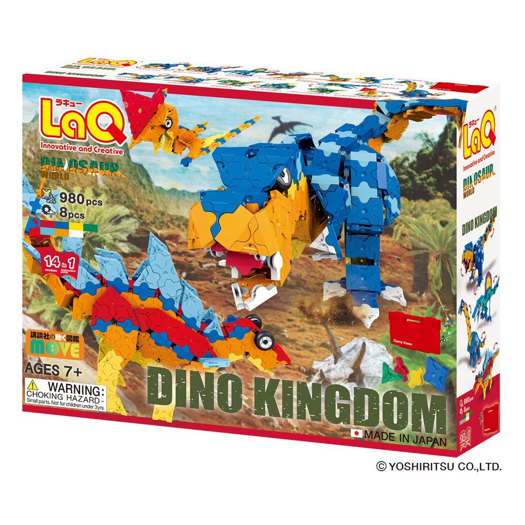 Bộ xếp hình sáng tạo LaQ Dinosaur World DINO KINGDOM - Chủ đề Thế giới Khủng long (Vương quốc) 980 mảnh ghép
