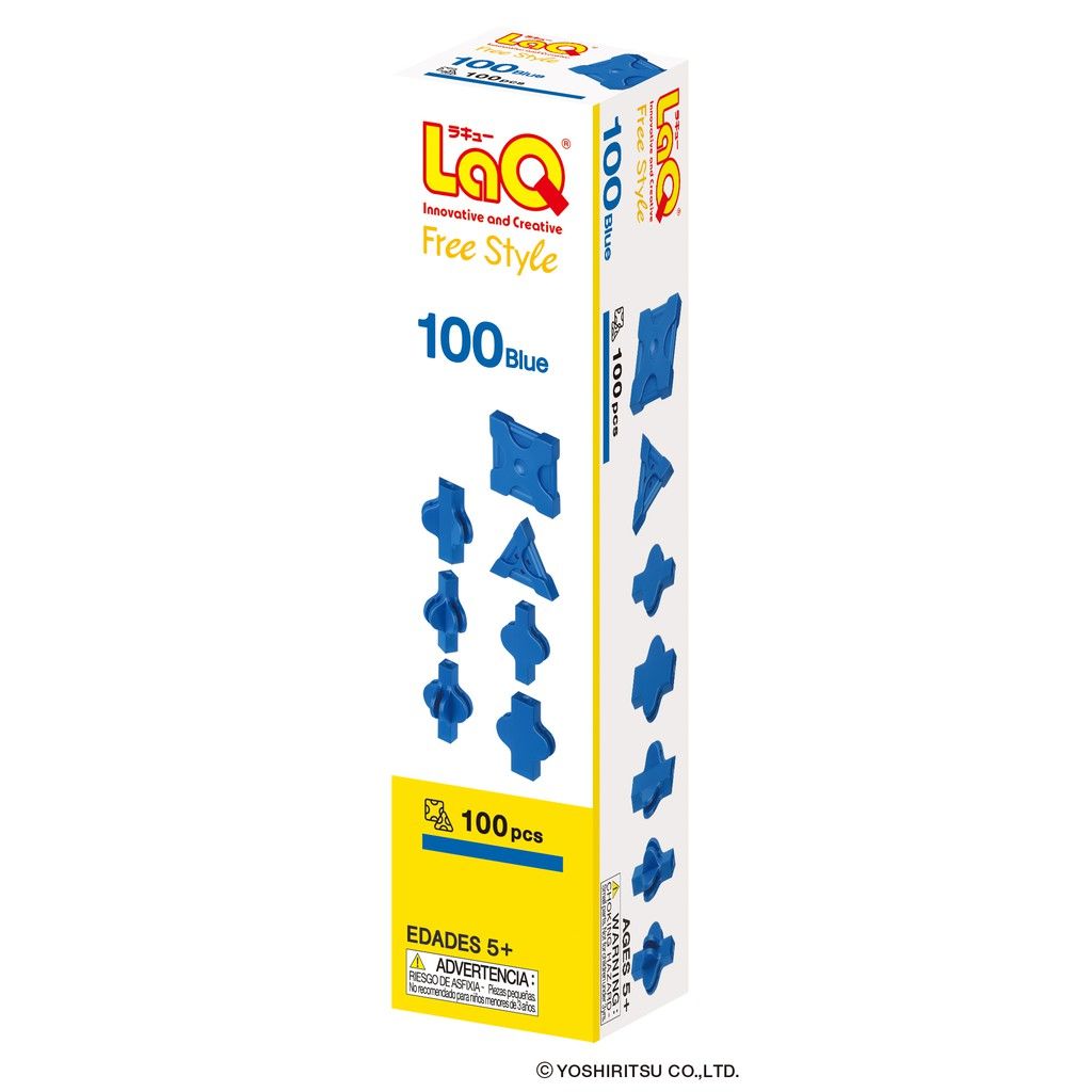  Bộ xếp hình sáng tạo LaQ Free Style 100 BLUE - Chủ đề Tự do sáng tạo (Màu XANH DƯƠNG) 100 mảnh ghép, đủ 7 loại mảnh ghép 