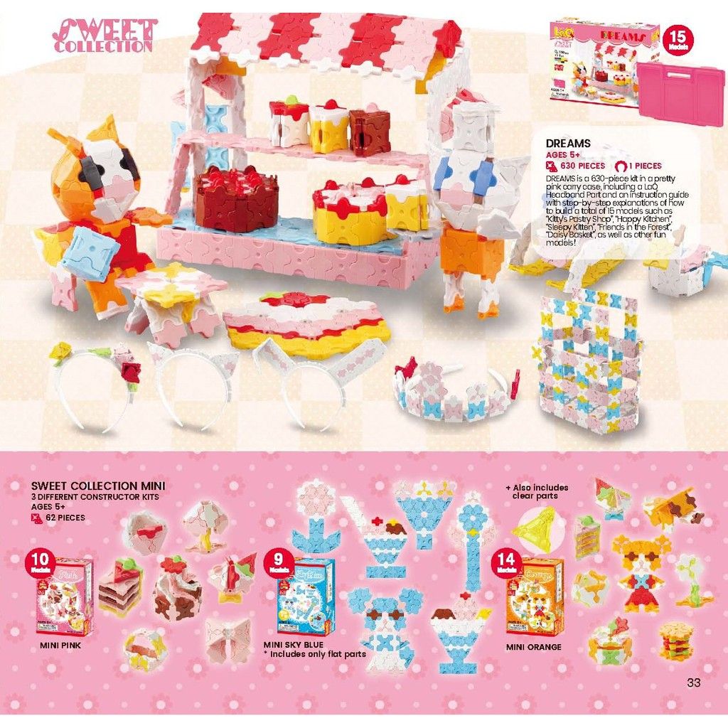 Bộ xếp hình sáng tạo LaQ Sweet Collection DREAMS - Chủ đề Ngọt ngào bé gái (Giấc mơ) 630 mảnh ghép