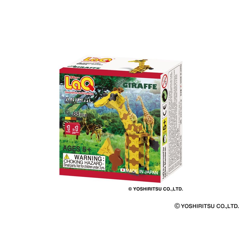 Bộ xếp hình sáng tạo tí hon LaQ Animal World MINI GIRAFFE - Chủ đề Thế giới Động vật (Con hươu cao cổ) 88 mảnh ghép
