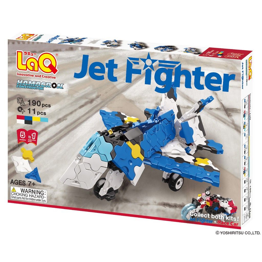 Bộ xếp hình sáng tạo LaQ Hamacron Constructor JET FIGHTER - Chủ đề Phương tiện giao thông (Tiêm kích) 190 mảnh ghép