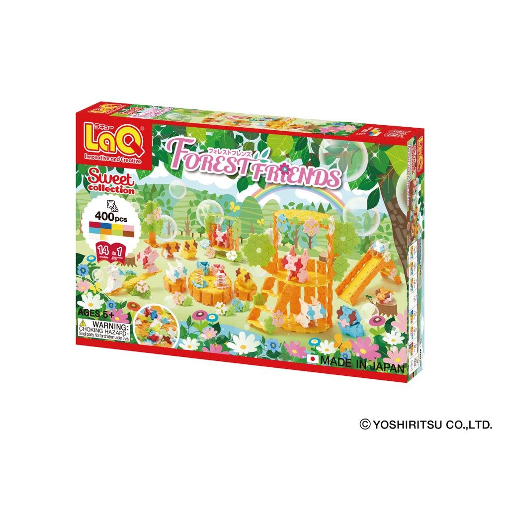 Bộ xếp hình sáng tạo LaQ Sweet Collection FOREST FRIENDS - Chủ đề Ngọt ngào bé gái (Chơi đùa trong rừng) 400 mảnh ghép