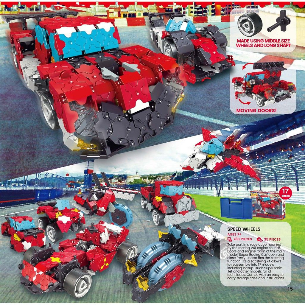 Bộ xếp hình sáng tạo LaQ Hamacron Constructor SPEED WHEELS - Chủ đề Phương tiện giao thông (Xe đua) 780 mảnh ghép