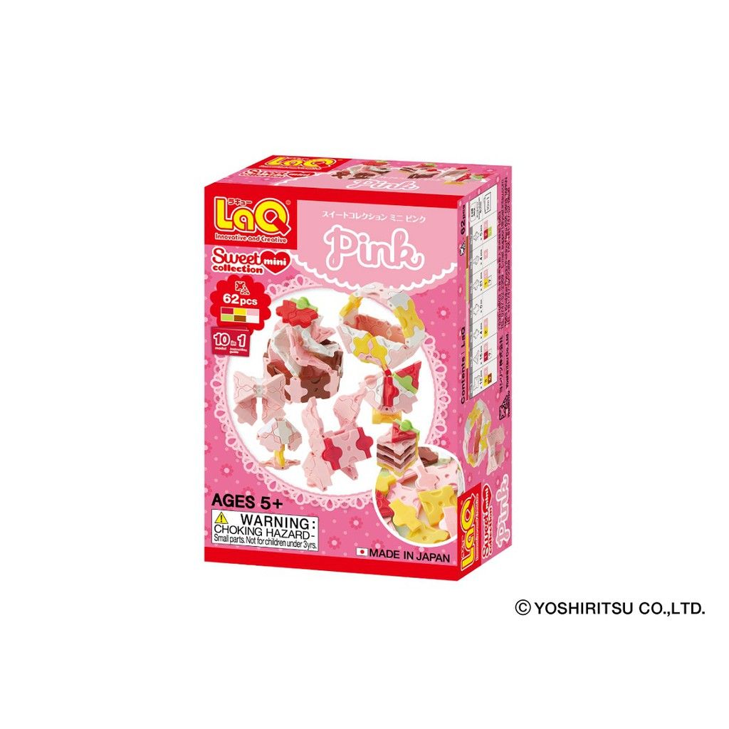 Bộ xếp hình sáng tạo tí hon LaQ Sweet Collection MINI PINK - Chủ đề Ngọt ngào bé gái (Màu hồng) 62 mảnh ghép