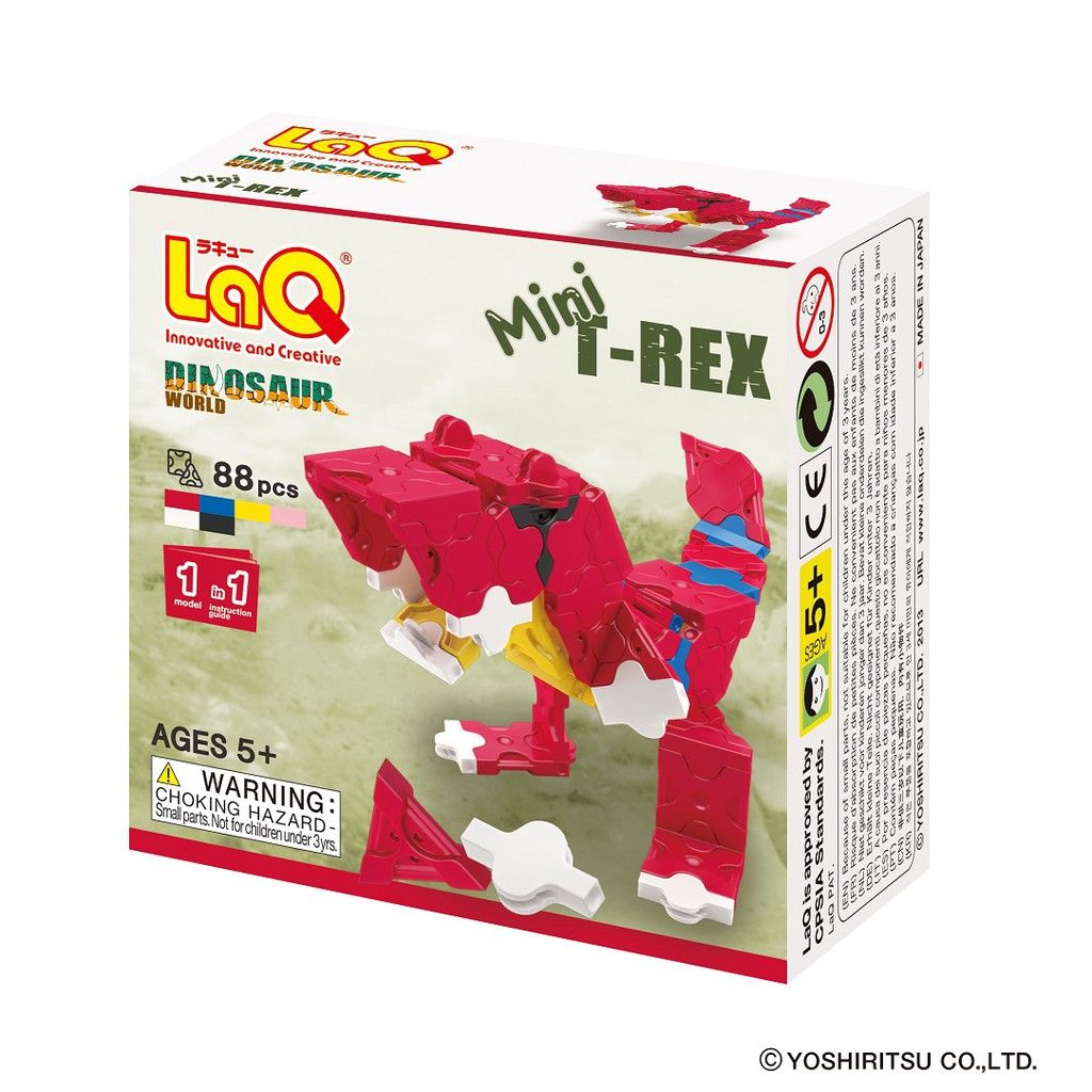 Bộ xếp hình sáng tạo tí hon LaQ Dinosaur World MINI T-REX - Chủ đề Thế giới Khủng long (Bạo chúa) 88 mảnh ghép