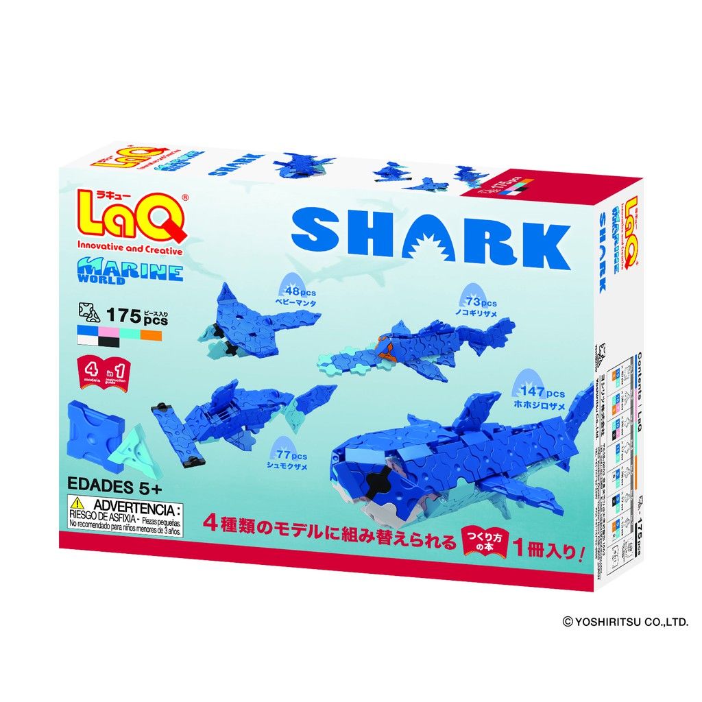 Bộ xếp hình sáng tạo LaQ Marine World SHARK - Chủ đề Thế giới Đại dương (Cá mập) 175 mảnh